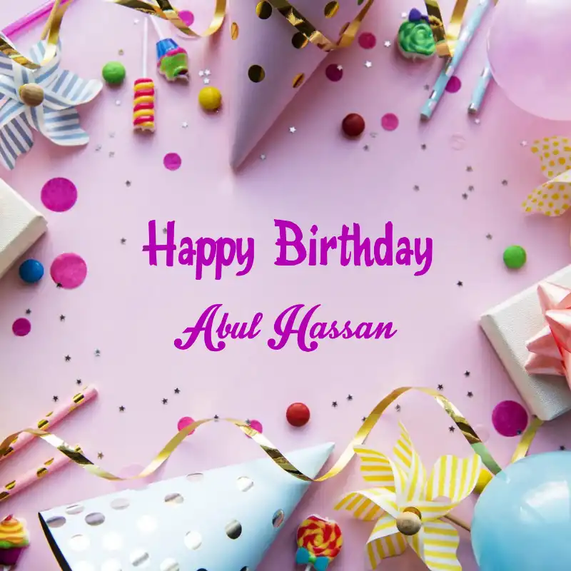 Happy Birthday Abul Hassan Party Background Card